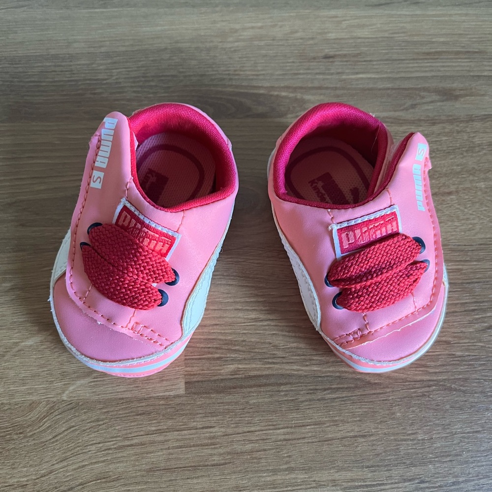 Puma Pink and White Infant Crib Shoes | Size 1 T